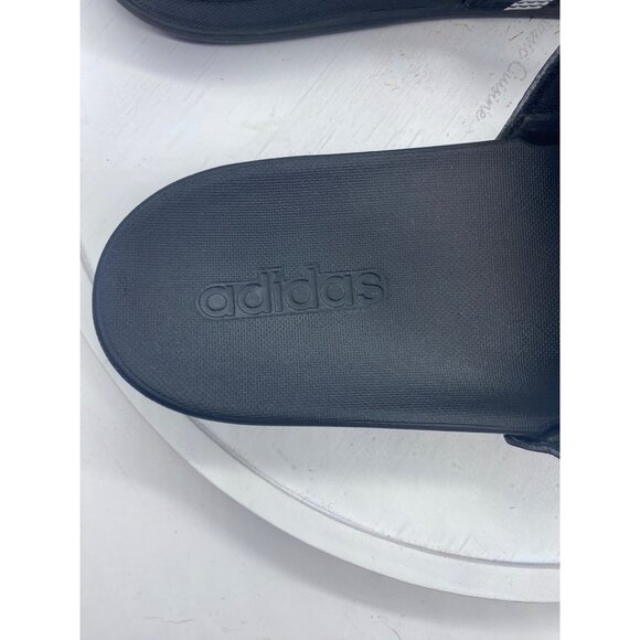 Adidas Adilette Mens Slide Sandals Size 8 Black White 3 Stripes Athletic Slip On - Picture 2 of 6